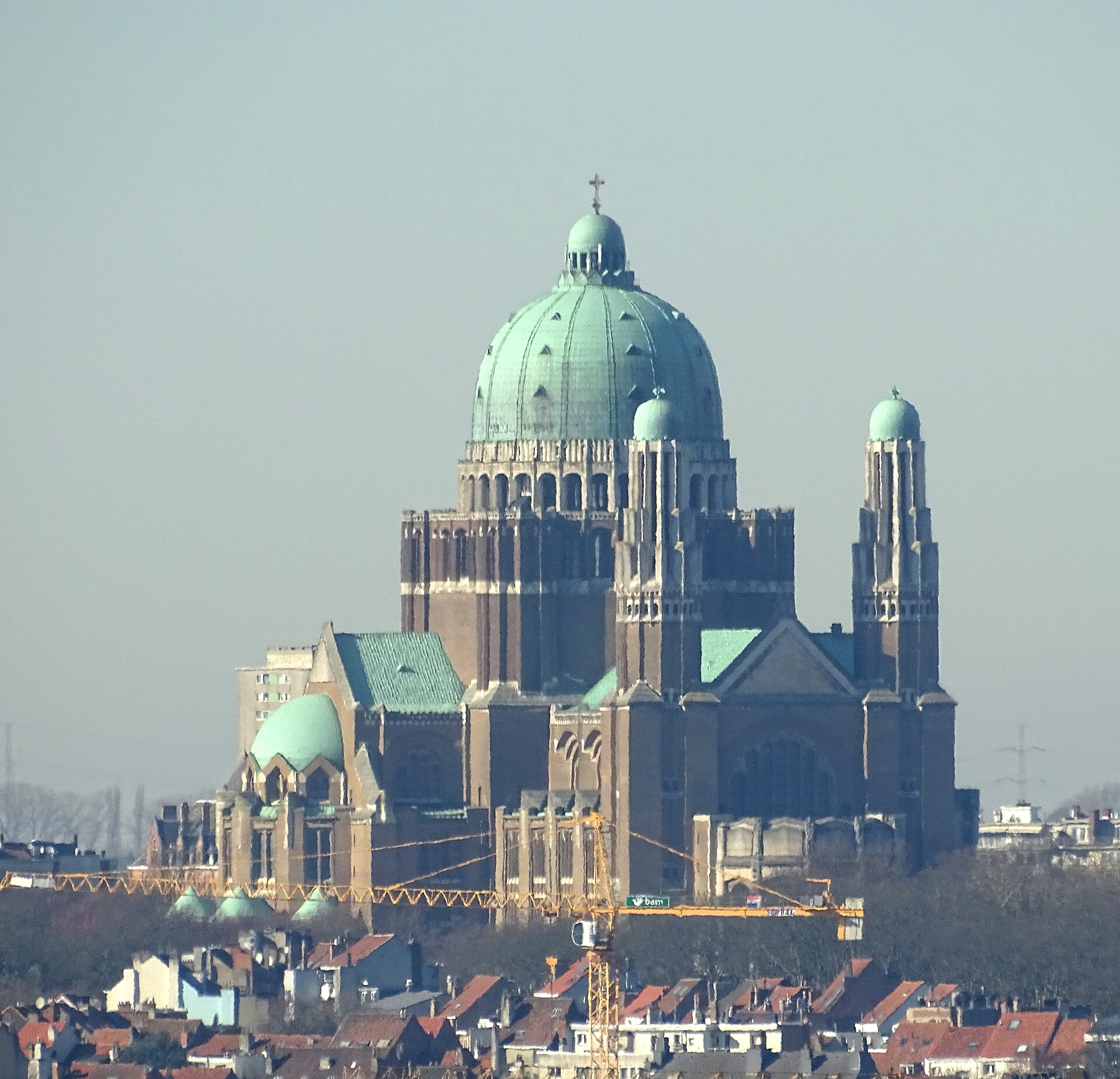 The Koekelberg basilica from a distance