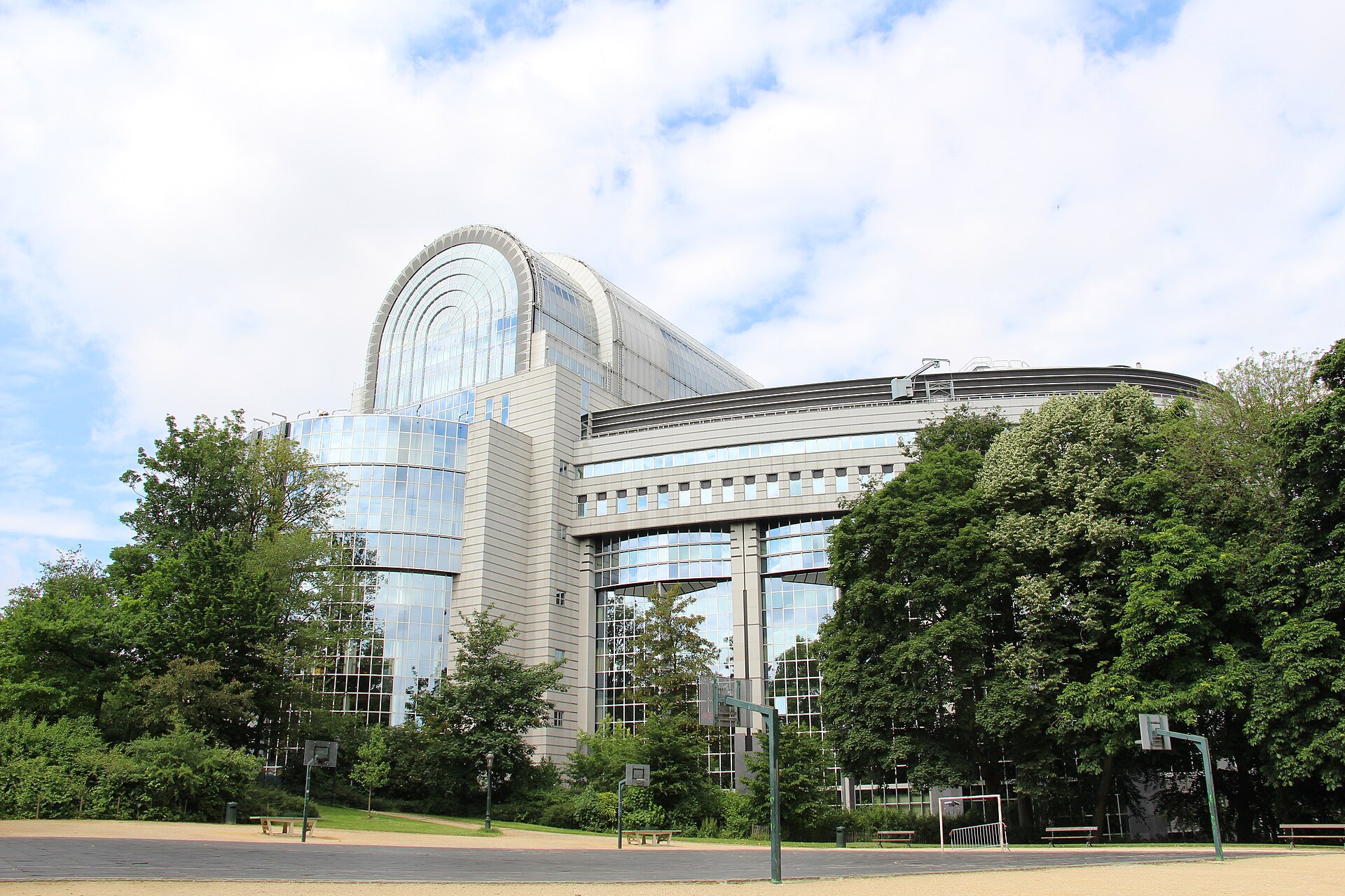 The European Parliament from the park